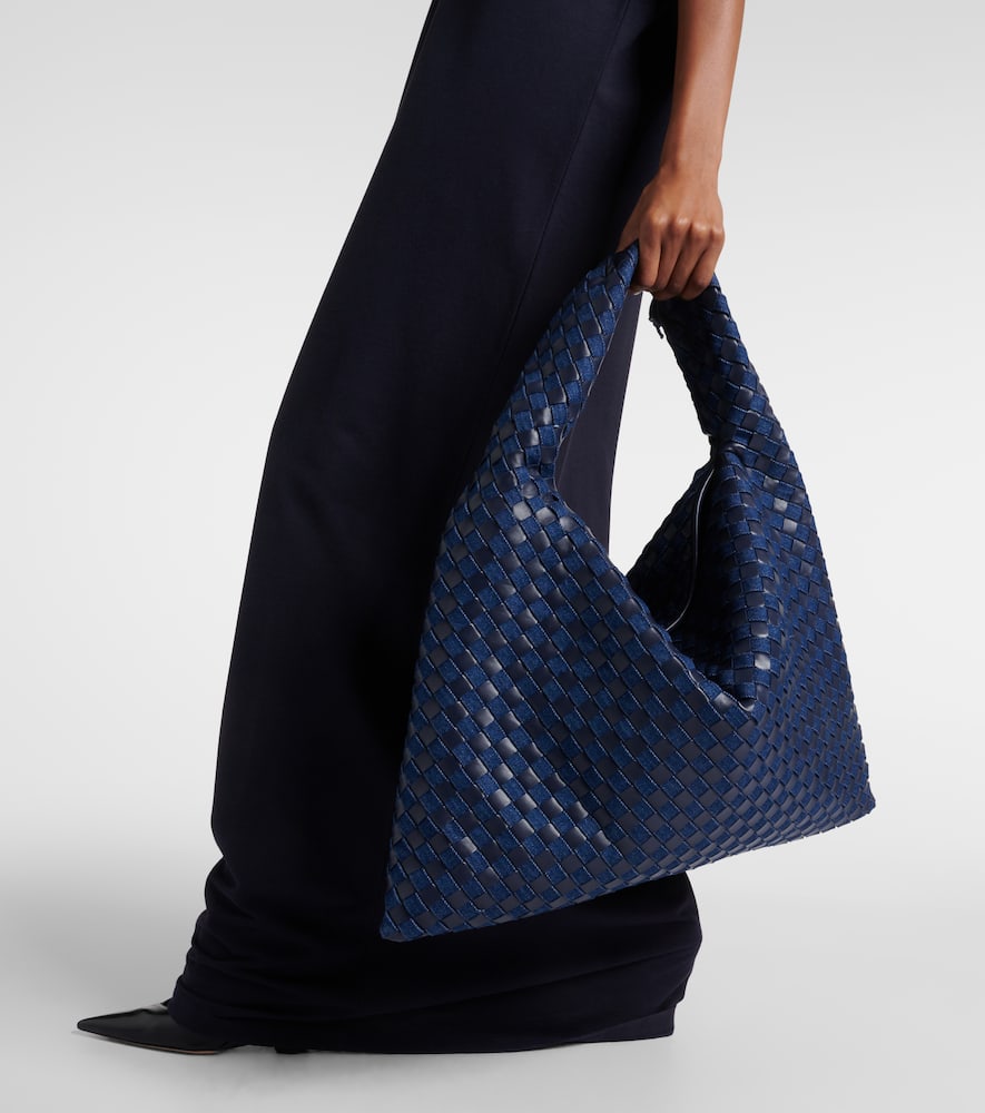 Bottega Veneta Hop Large denim and leather tote bag