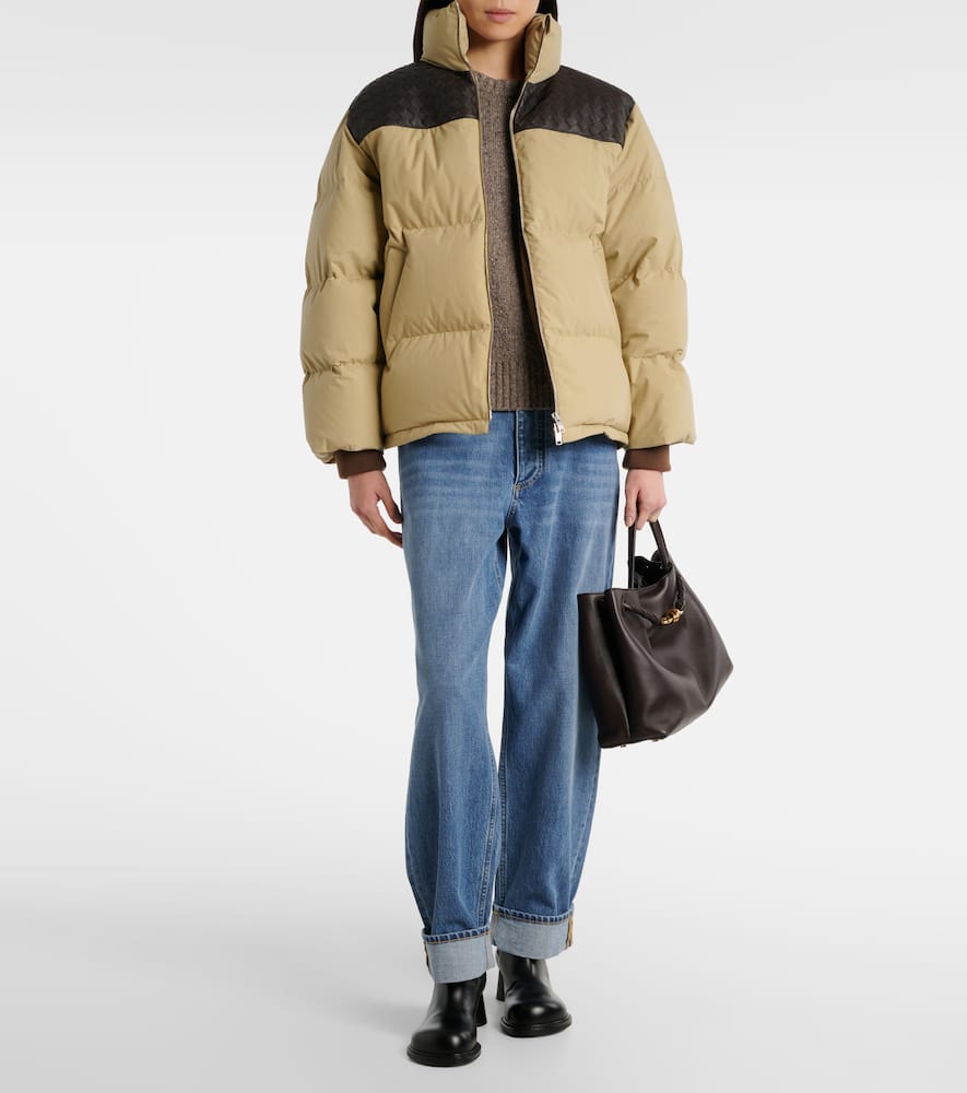 Bottega Veneta Intrecciato leather-trimmed down jacket