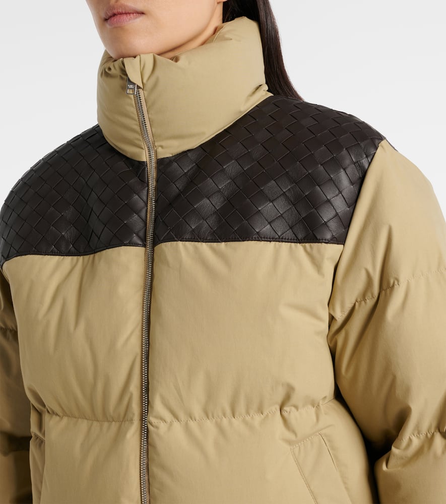 Bottega Veneta Intrecciato leather-trimmed down jacket