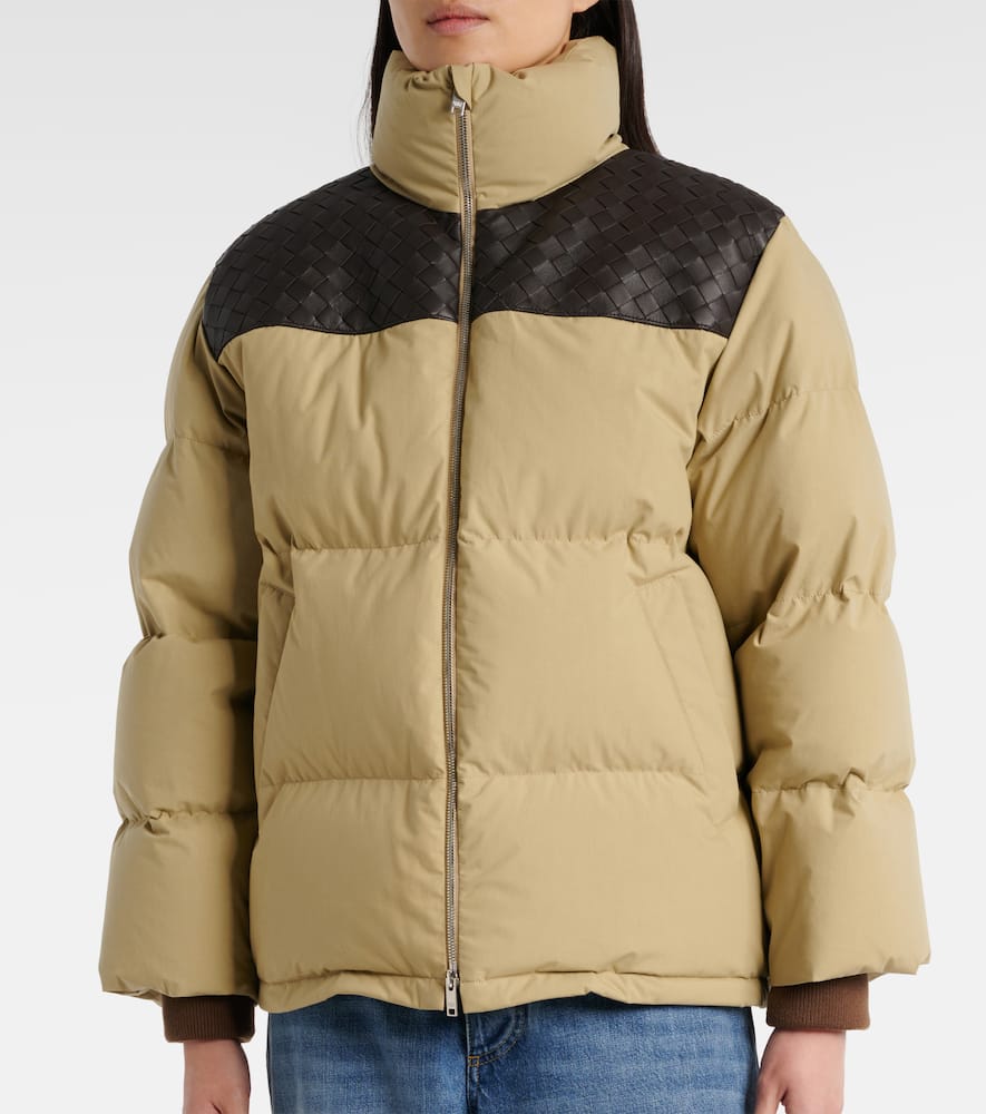 Bottega Veneta Intrecciato leather-trimmed down jacket
