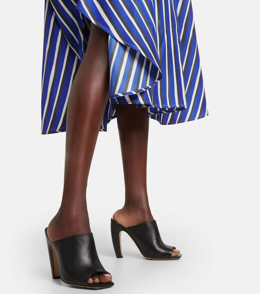 Bottega Veneta Lagoon leather peep-toe mules