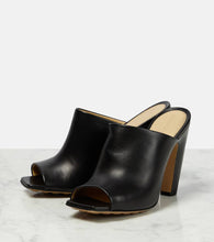 Bottega Veneta Lagoon leather peep-toe mules