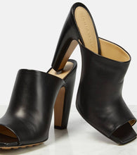 Bottega Veneta Lagoon leather peep-toe mules