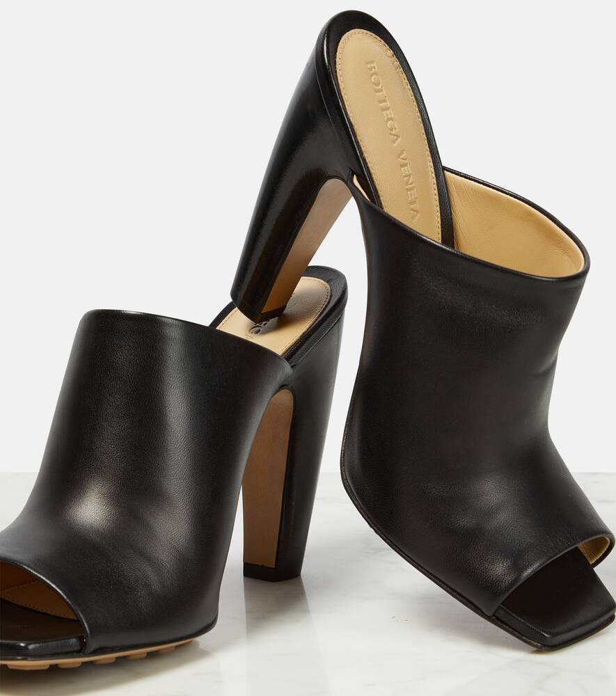 Bottega Veneta Lagoon leather peep-toe mules