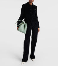 Bottega Veneta Leather-trimmed cotton corduroy shirt