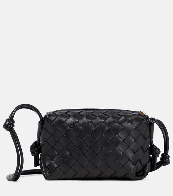Bottega Veneta Loop Mini Intrecciato leather camera bag. Shop Bottega Veneta Shoulder Bags for women now.
