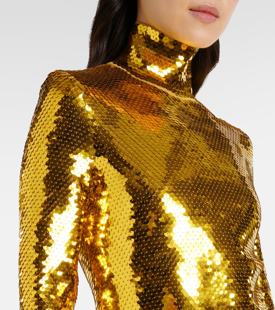 Bottega Veneta Sequined turtleneck gown