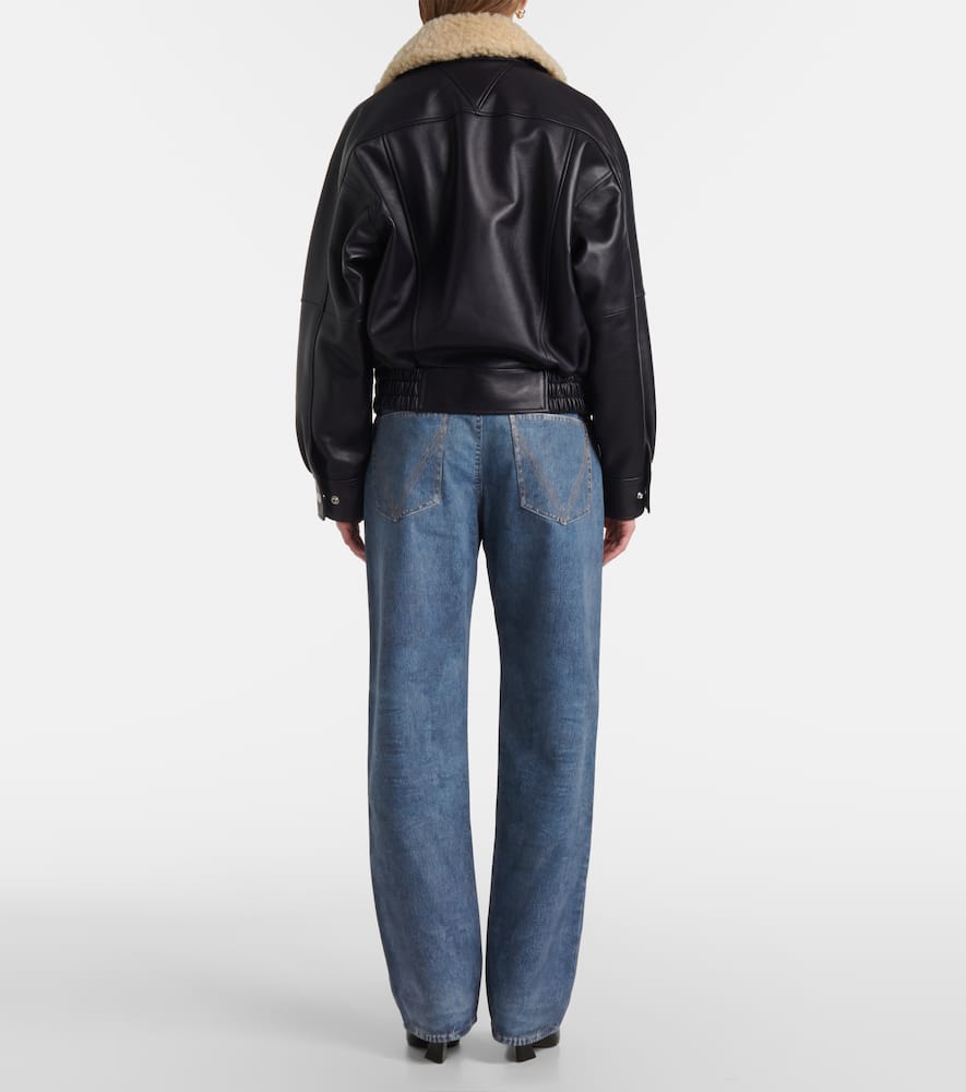 Bottega Veneta Shearling-trimmed leather blouson