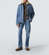 Bottega Veneta Suede-trimmed padded denim jacket