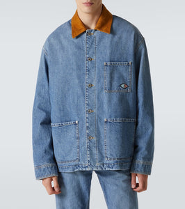 Bottega Veneta Suede-trimmed padded denim jacket