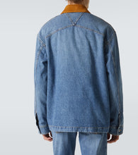 Bottega Veneta Suede-trimmed padded denim jacket