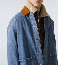 Bottega Veneta Suede-trimmed padded denim jacket