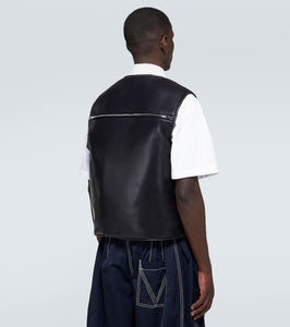 Bottega Veneta Technical jacket with leather puffer vest