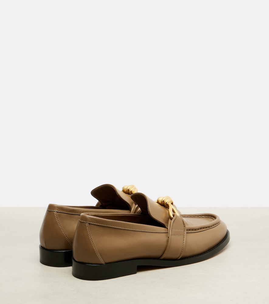 Green Bottega Veneta Astaire Knot leather loafers - Loafers
