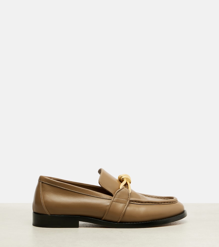 Green Bottega Veneta Astaire Knot leather loafers - Loafers