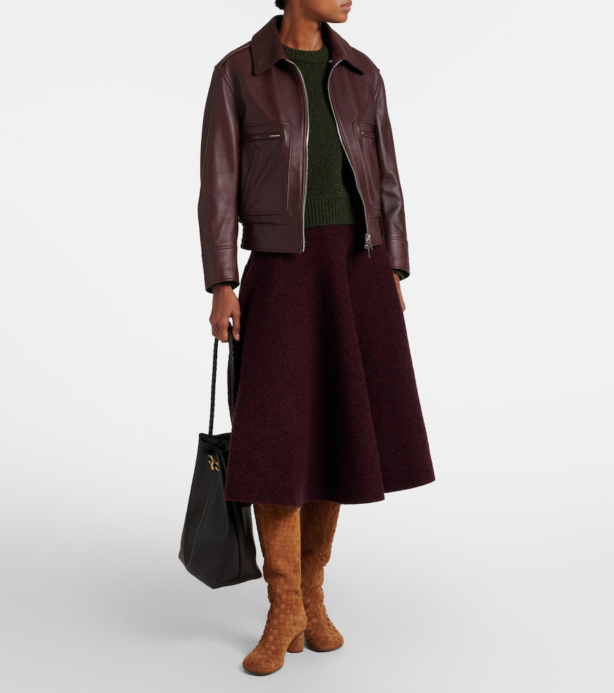 Bottega Veneta Atomic Intrecciato suede knee-high boots - Brown Mid Heel Boots