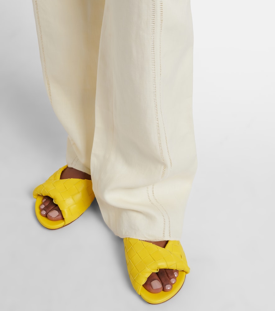 Yellow Bottega Veneta Blink Intrecciato leather slides - Slides