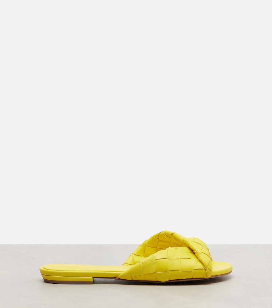 Yellow Bottega Veneta Blink Intrecciato leather slides - Slides