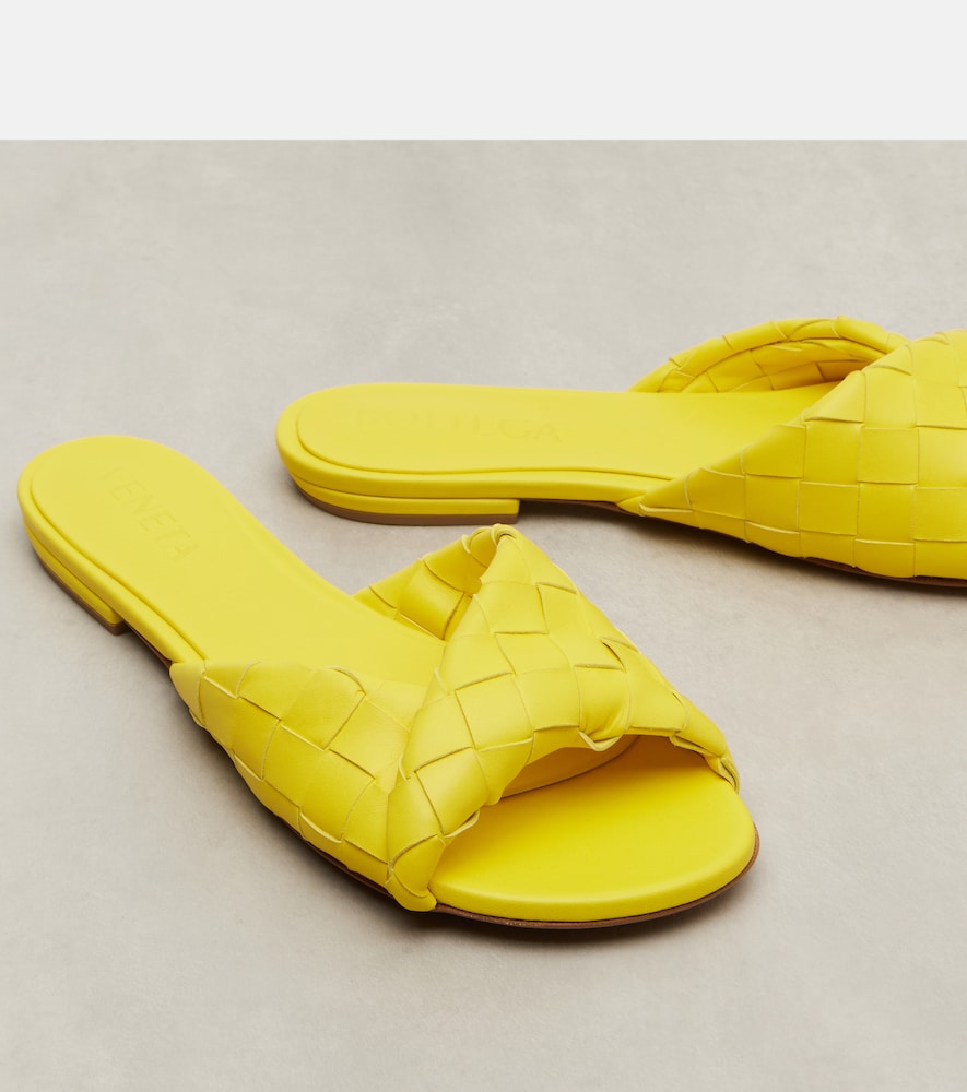 Yellow Bottega Veneta Blink Intrecciato leather slides - Slides