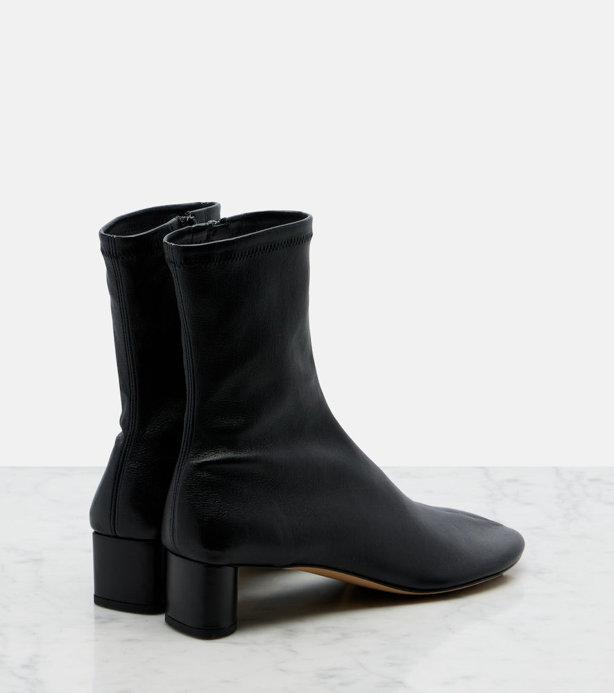 Black Bottega Veneta Cherry leather ankle boots - Mid Heel Boots