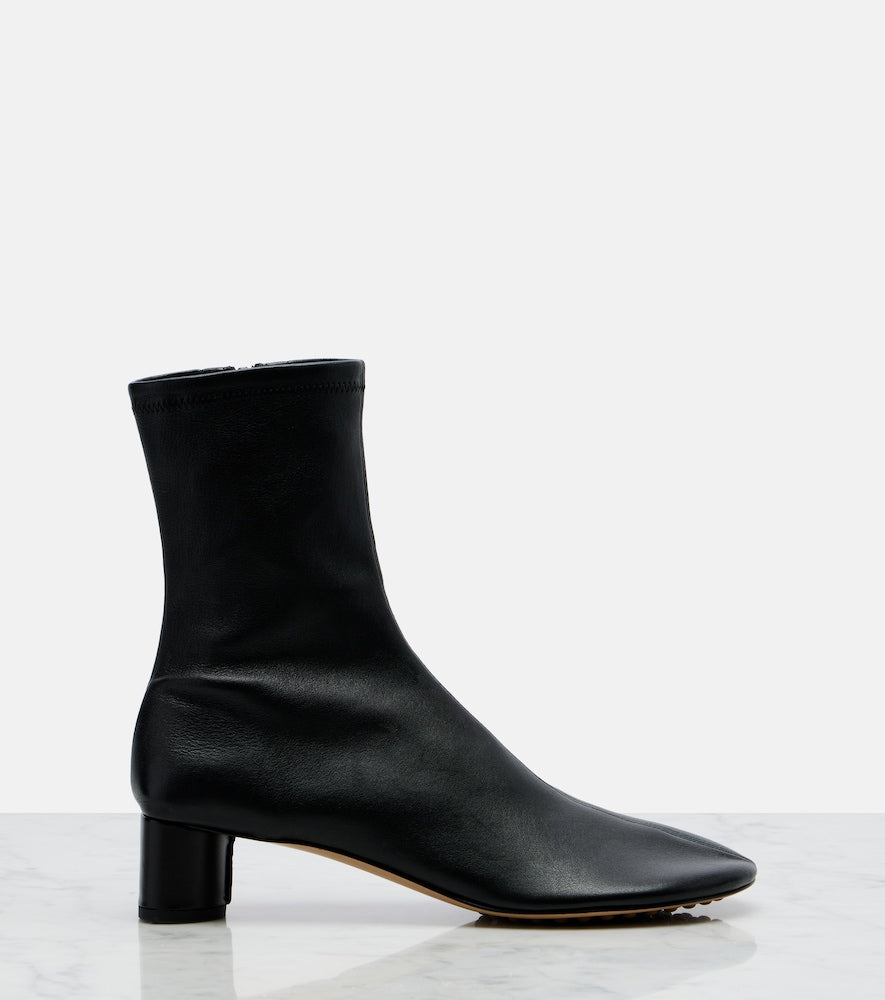 Black Bottega Veneta Cherry leather ankle boots - Mid Heel Boots