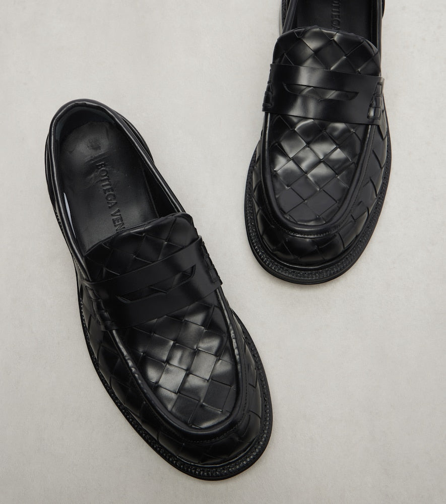 Bottega Veneta James Intrecciato leather loafers - Black Loafers
