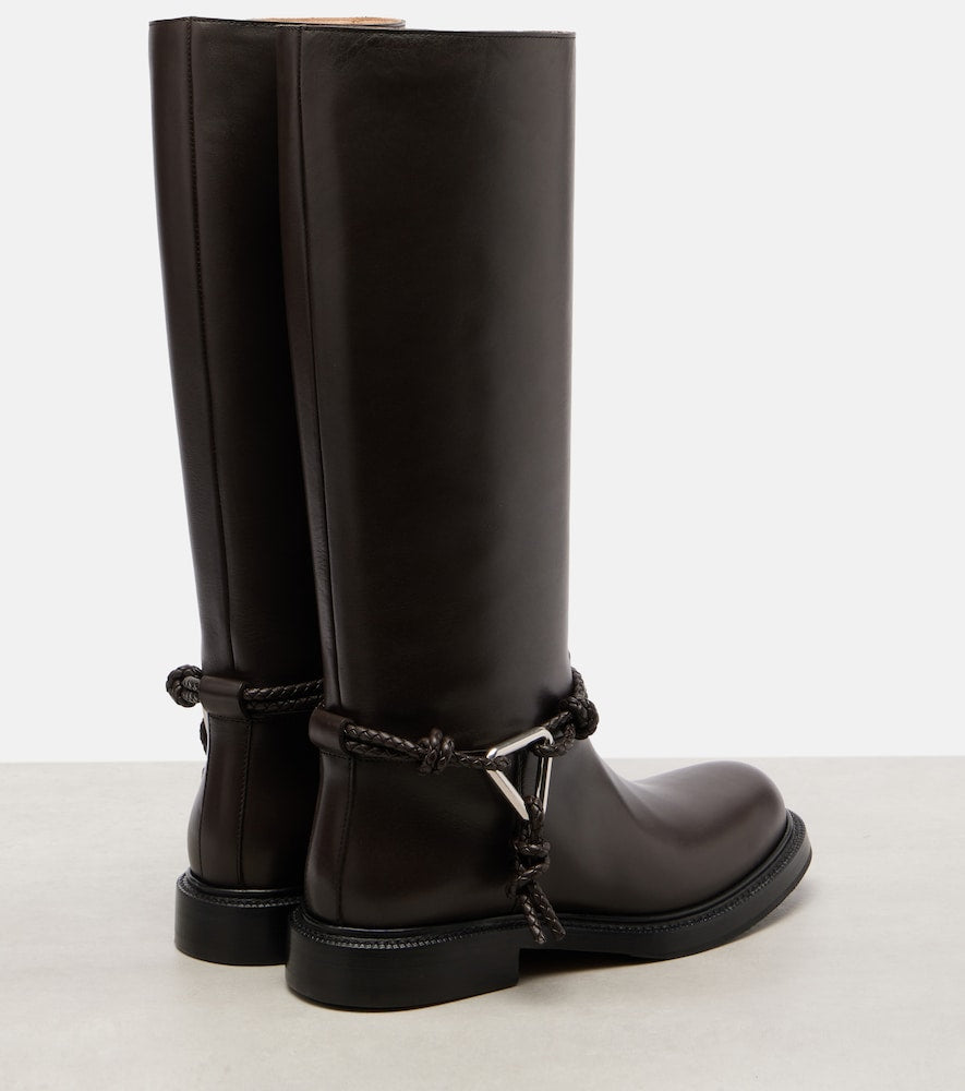 Brown Bottega Veneta James leather knee-high boots - Flat Boots