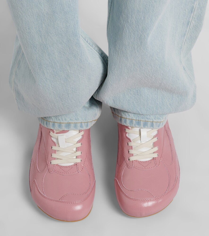 Bottega Veneta Orbit Flash leather sneakers (Pink) - Low-Top Sneakers