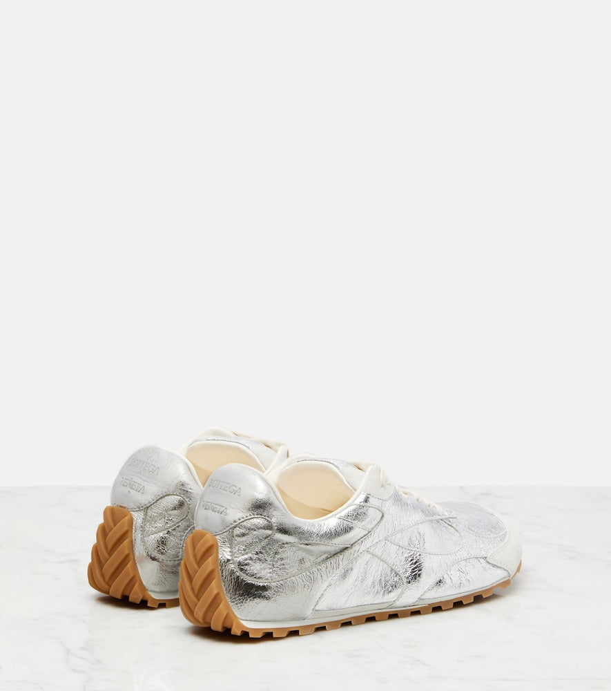 Bottega Veneta Orbit Flash metallic leather sneakers - Silver Low-Top Sneakers