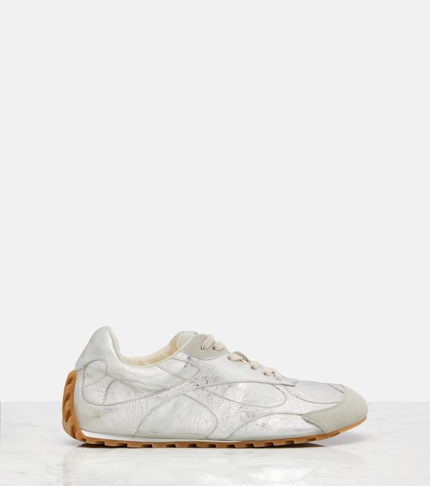 Bottega Veneta Orbit Flash metallic leather sneakers - Silver Low-Top Sneakers