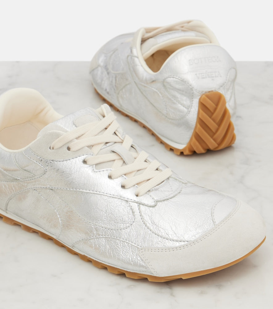 Bottega Veneta Orbit Flash metallic leather sneakers - Silver Low-Top Sneakers