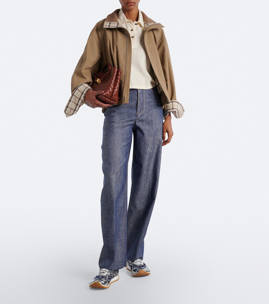 Bottega Veneta Orbit leather-trimmed sneakers - Blue Low-Top Sneakers