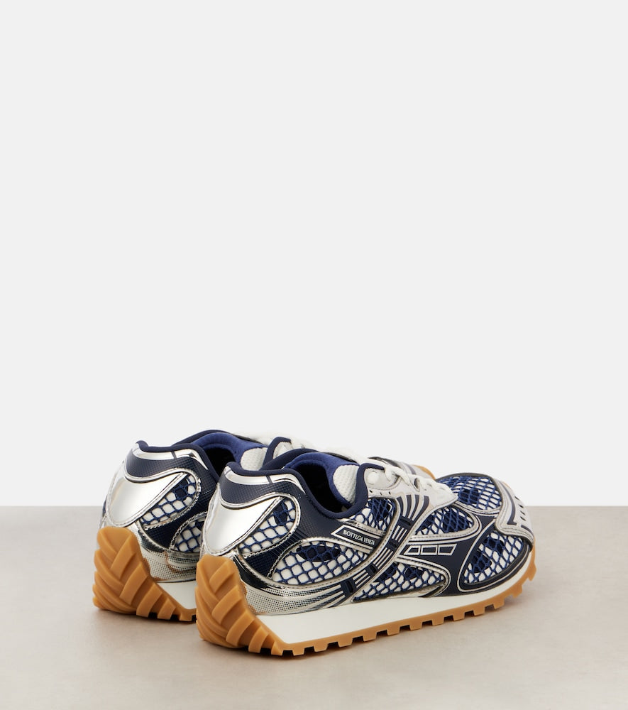 Bottega Veneta Orbit leather-trimmed sneakers - Blue Low-Top Sneakers
