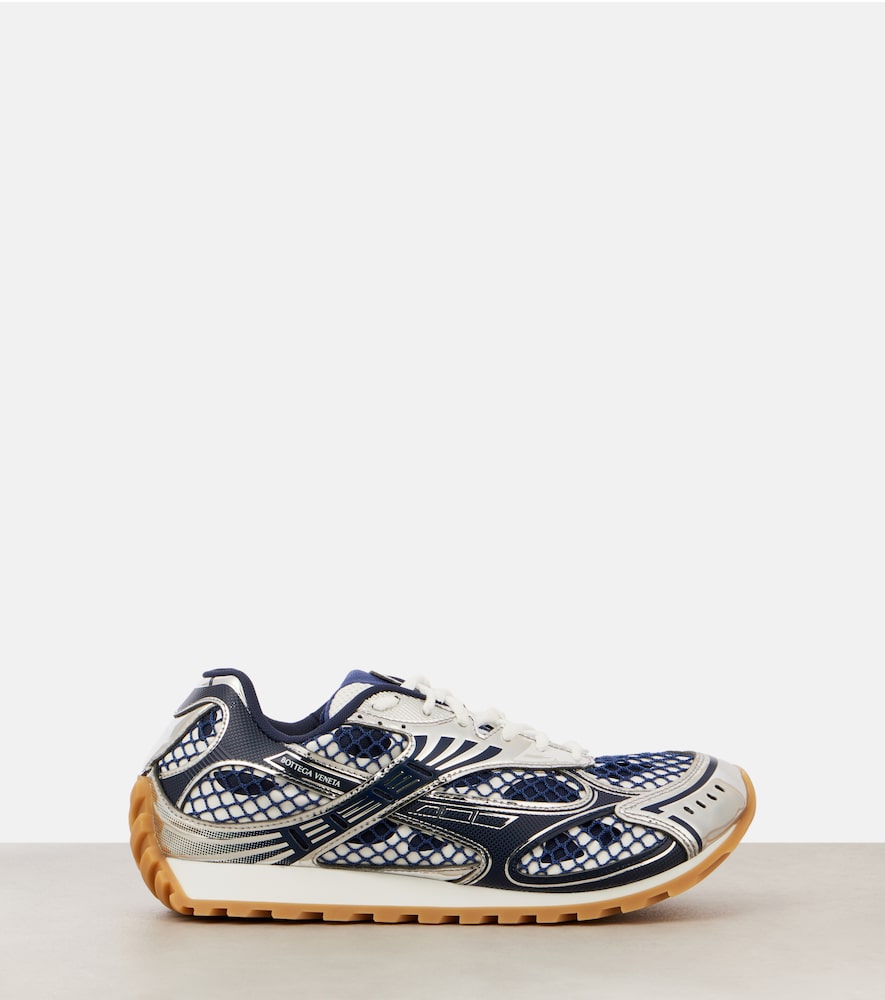 Bottega Veneta Orbit leather-trimmed sneakers - Blue Low-Top Sneakers