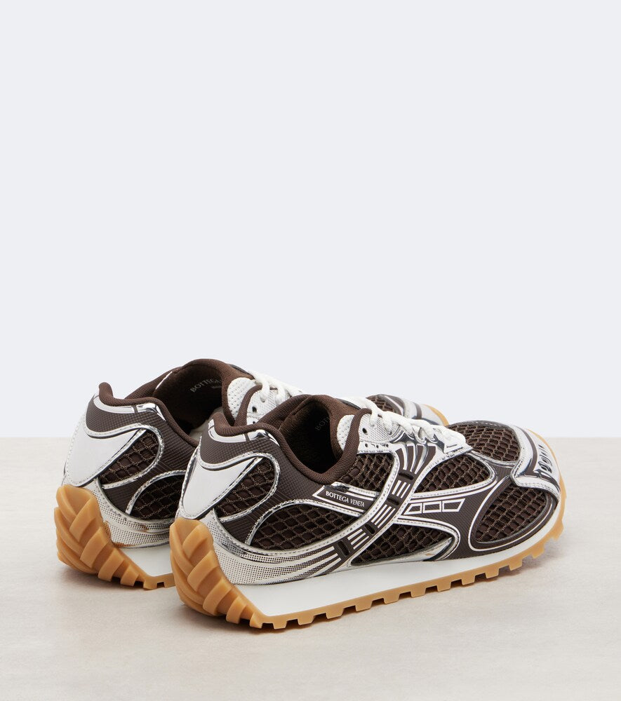 Bottega Veneta Orbit leather-trimmed sneakers in Brown - Low-Top Sneakers