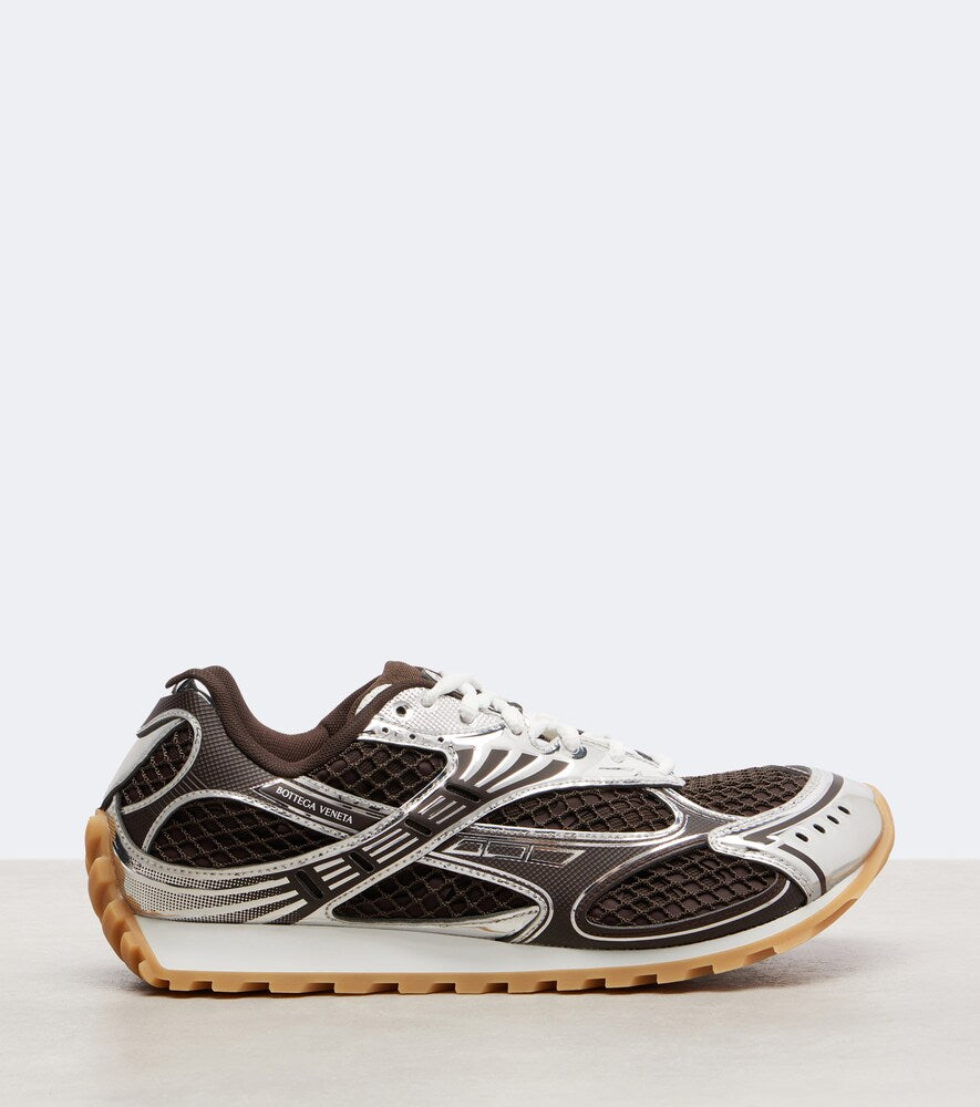 Bottega Veneta Orbit leather-trimmed sneakers in Brown - Low-Top Sneakers