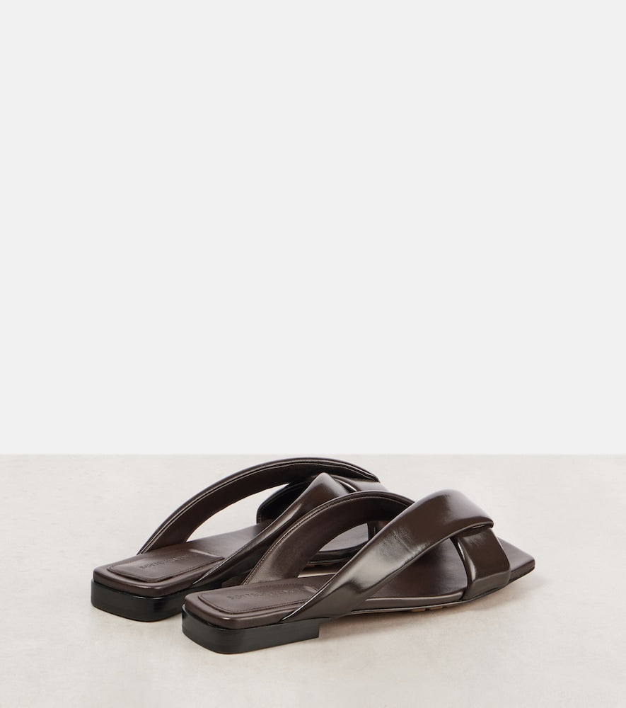 Bottega Veneta Riva leather sandals - Brown Flat Sandals