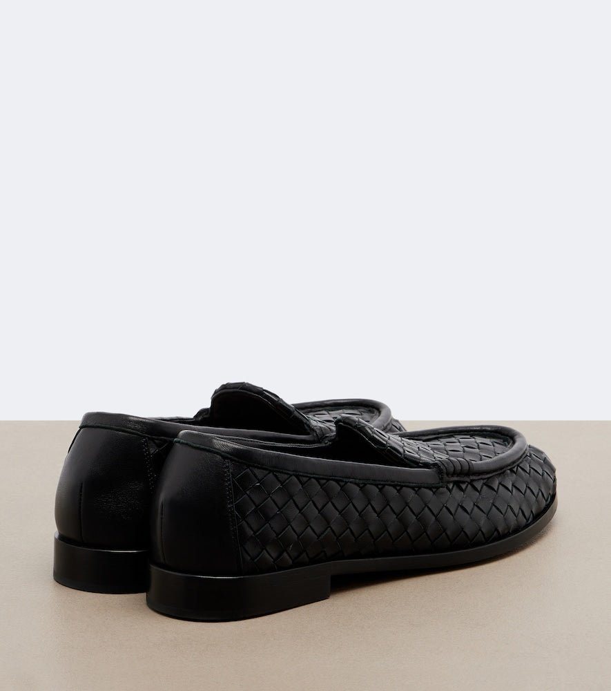 Bottega Veneta Silenzio Intrecciato leather loafers (Black) - Loafers