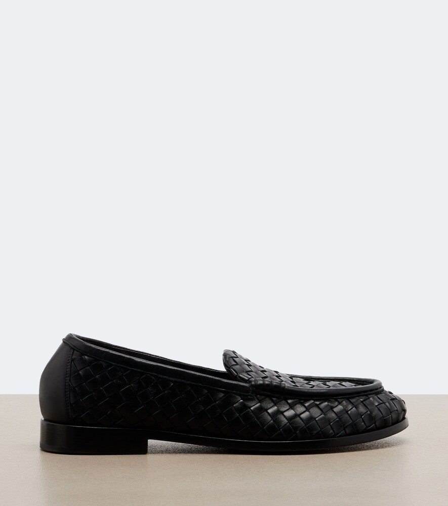 Bottega Veneta Silenzio Intrecciato leather loafers (Black) - Loafers
