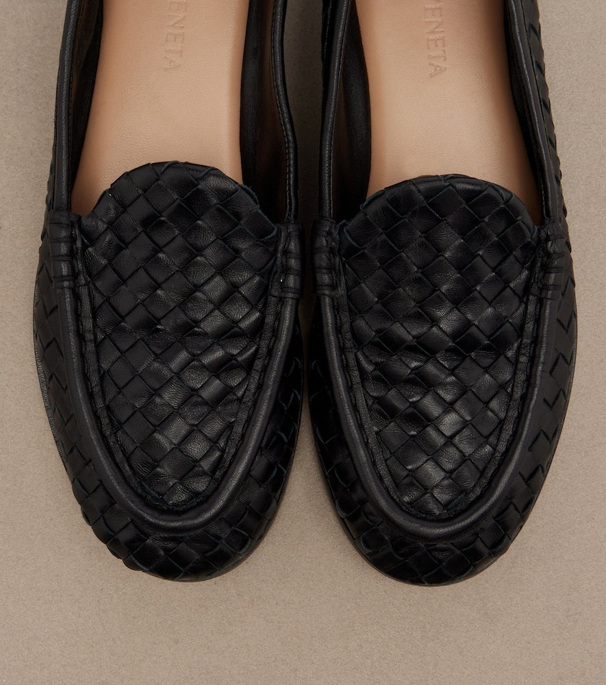 Bottega Veneta Silenzio Intrecciato leather loafers (Black) - Loafers