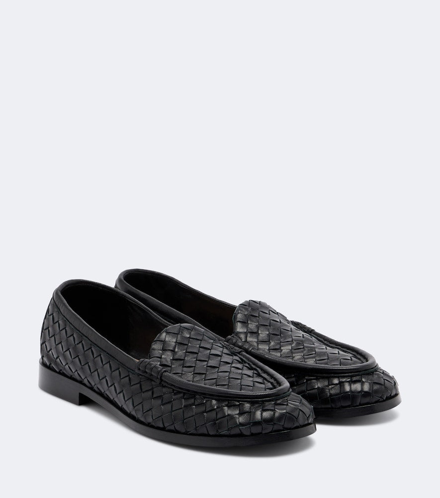 Bottega Veneta Silenzio Intrecciato leather loafers (Black) - Loafers