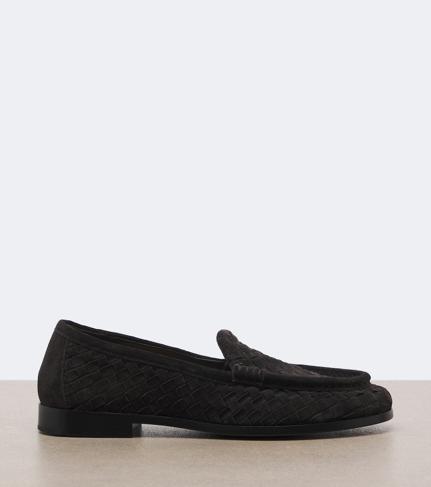 Bottega Veneta Silenzio Intrecciato suede loafers in Brown - Loafers
