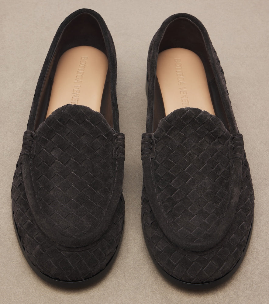 Bottega Veneta Silenzio Intrecciato suede loafers in Brown - Loafers