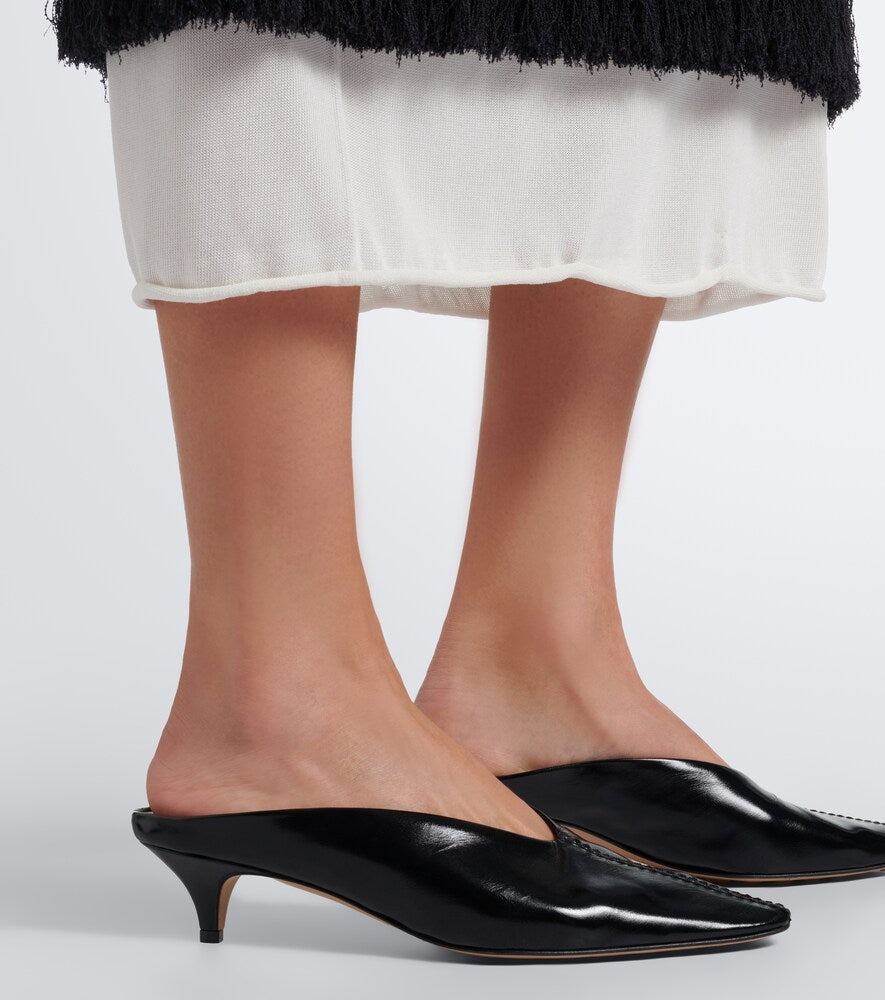 Bottega Veneta Vesta leather mules (Black) - Mid Heel Pumps