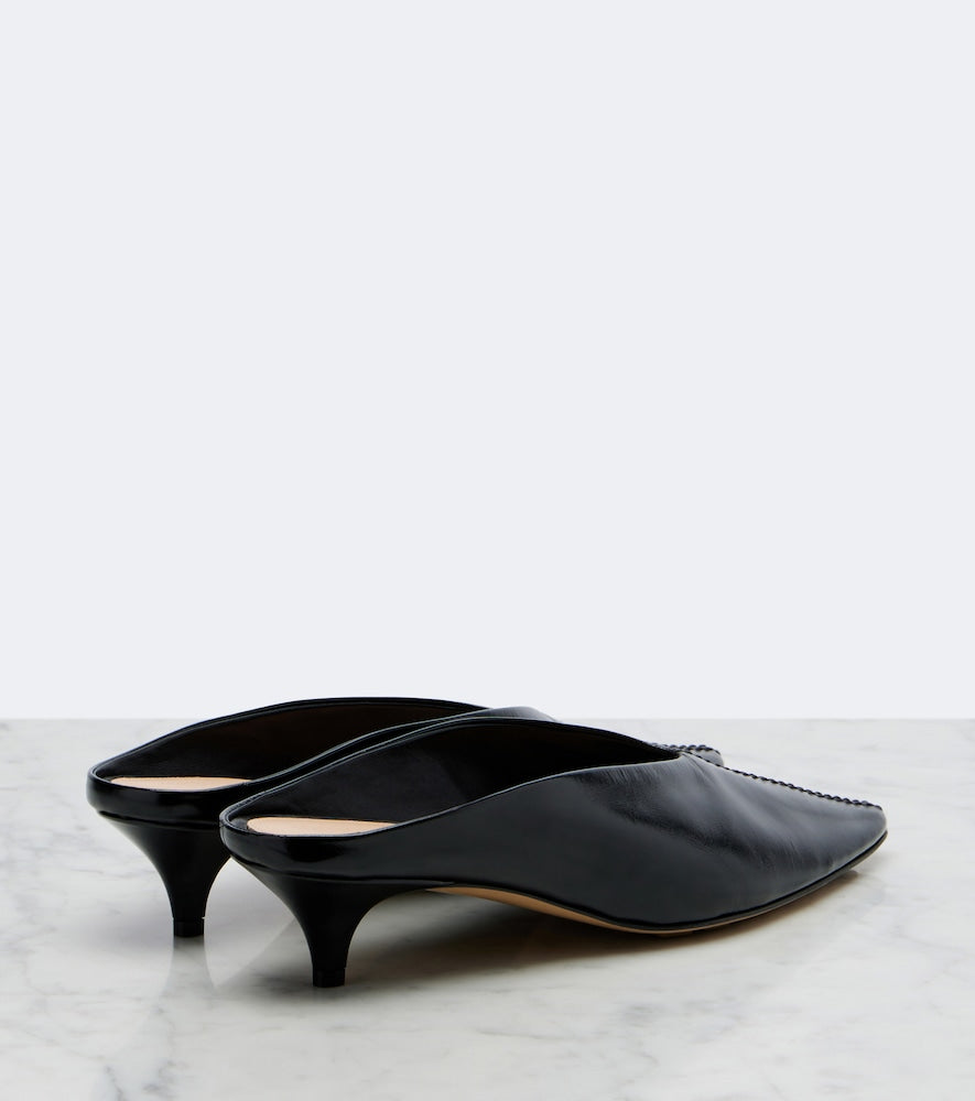 Bottega Veneta Vesta leather mules (Black) - Mid Heel Pumps