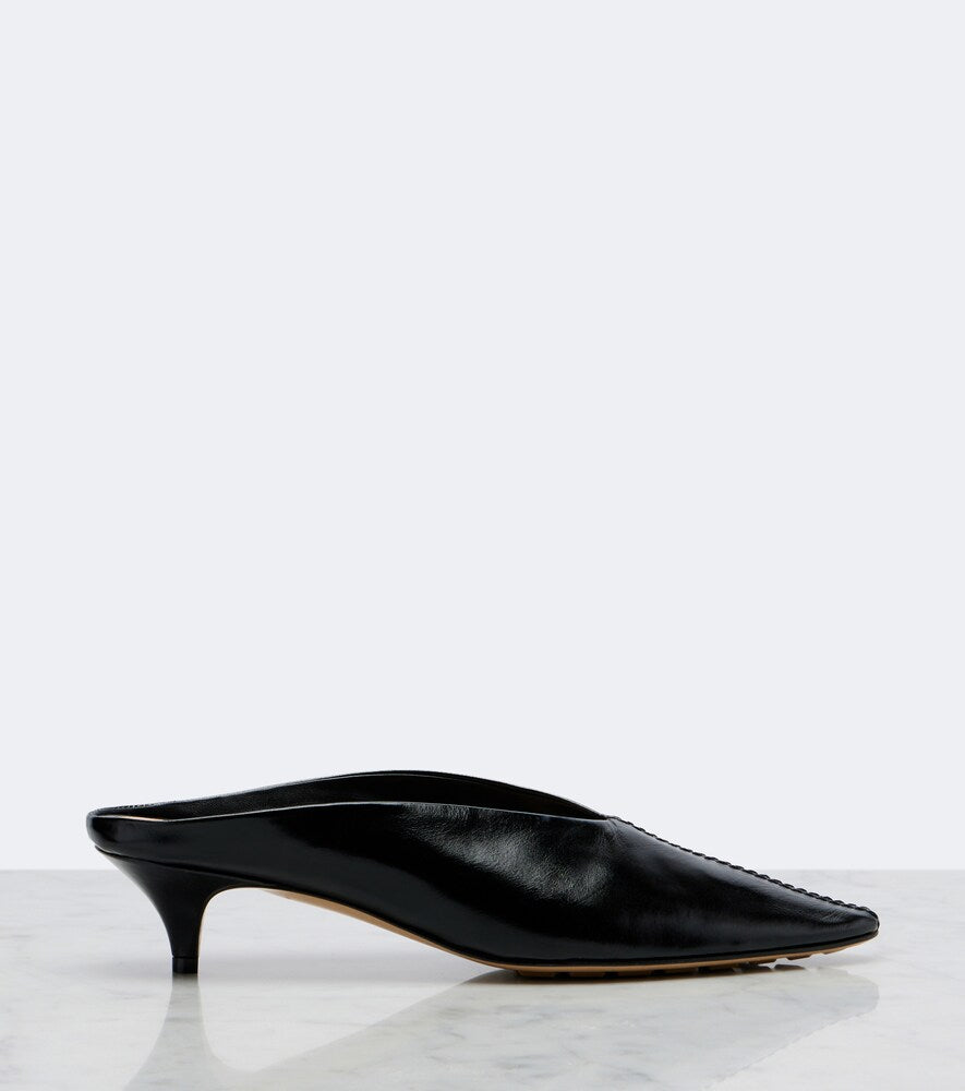 Bottega Veneta Vesta leather mules (Black) - Mid Heel Pumps