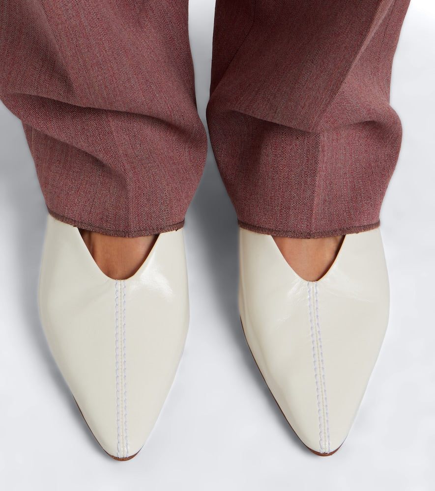 Bottega Veneta Vesta leather mules (White) - Mid Heel Pumps