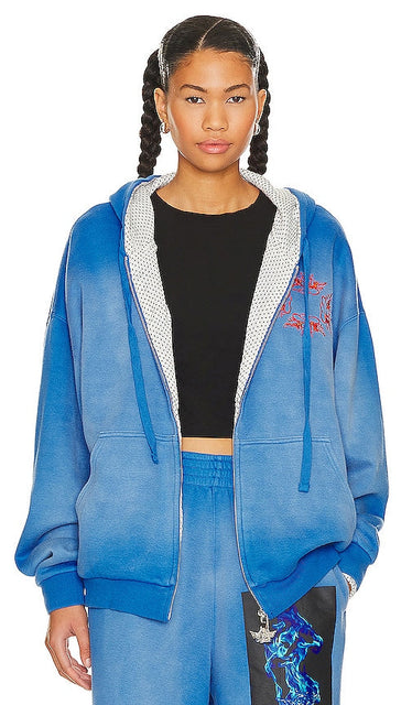 Boys Lie Electric Love Interlock Zip-up Hoodie in Blue - Sweat à capuche zippé Lie Electric Love Interlock pour garçon en bleu - 男孩 Lie Electric Love 蓝色联锁拉链连帽衫 - Lie Electric Love Interlock-Kapuzenpullover mit Reißverschluss für Jungen in Blau - Boys Lie Electric Love 인터록 집업 후디 블루 색상 - Felpa con cappuccio e zip da ragazzo Lie Electric Love Interlock in blu