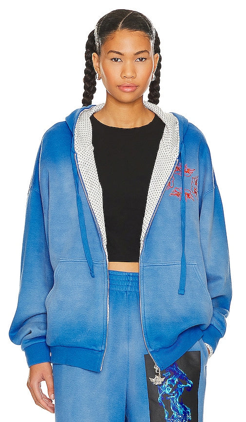 Boys Lie Electric Love Interlock Zip-up Hoodie in Blue - Sweat à capuche zippé Lie Electric Love Interlock pour garçon en bleu - 男孩 Lie Electric Love 蓝色联锁拉链连帽衫 - Lie Electric Love Interlock-Kapuzenpullover mit Reißverschluss für Jungen in Blau - Boys Lie Electric Love 인터록 집업 후디 블루 색상 - Felpa con cappuccio e zip da ragazzo Lie Electric Love Interlock in blu