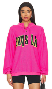 Boys Lie Spunk Thermal Henley Crewneck in Fuchsia